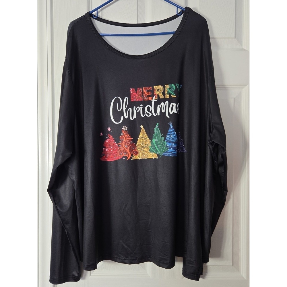 Christmas Womans Plus Size Blouse Size 6X Long Sleeve. No Brand
